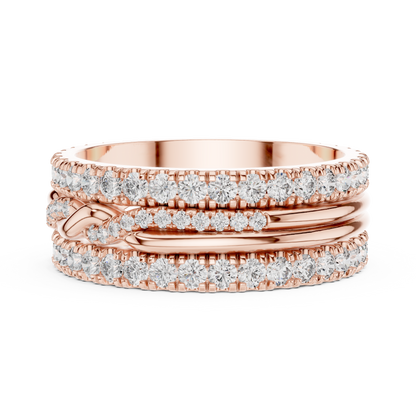 Round Cut Lab Grown Diamond Ring in Rose Gold