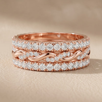 Round Cut Lab Grown Diamond Ring in Rose Gold