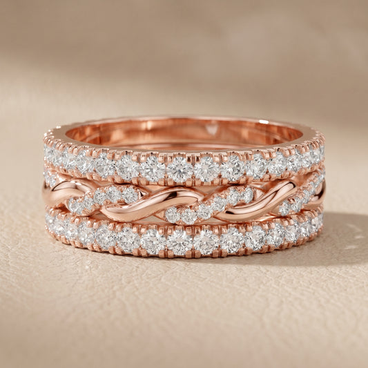 Round Cut Lab Grown Diamond Ring in Rose Gold