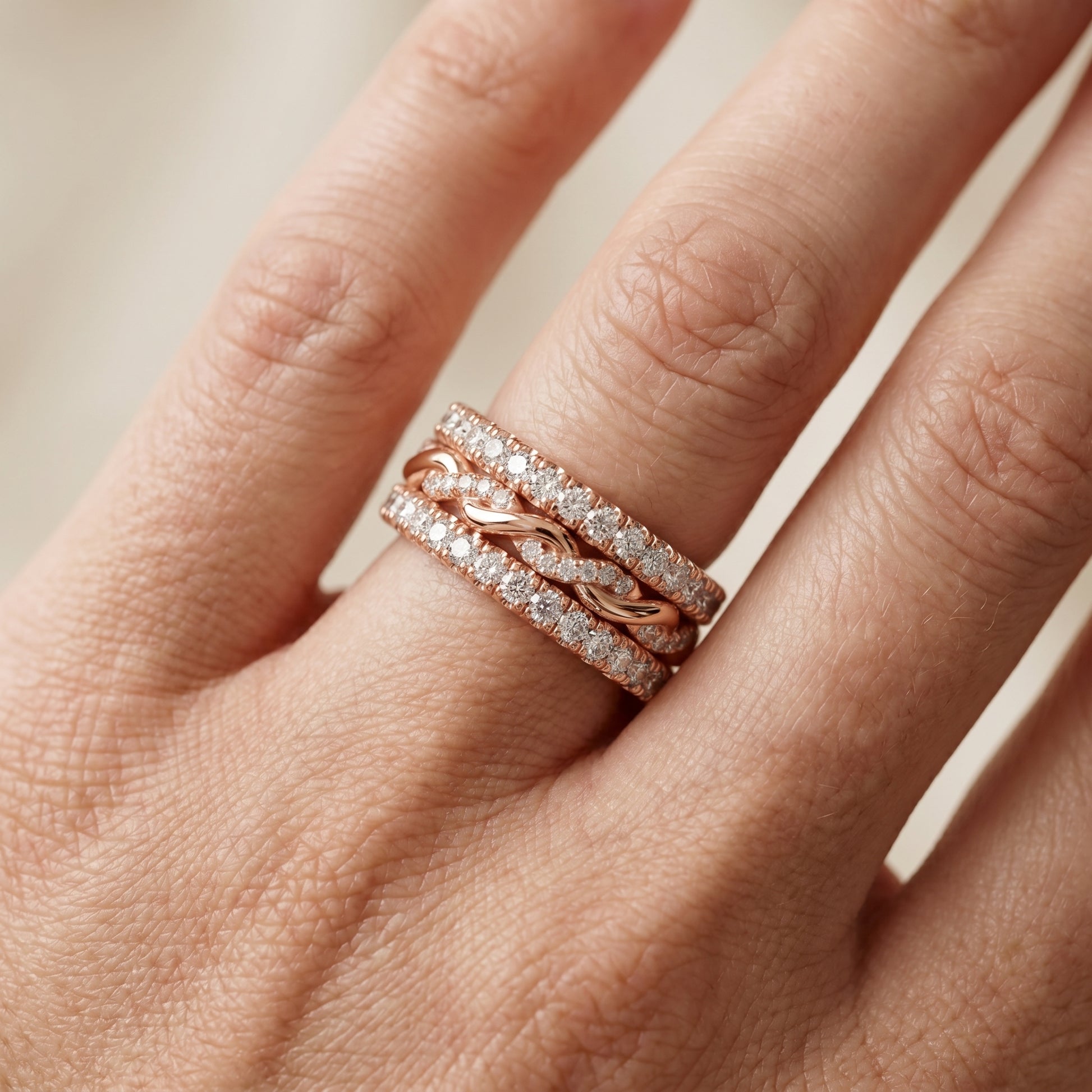 Round Cut Lab Grown Diamond Ring in Rose Gold