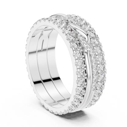Round Cut Lab Grown Diamond Ring in White Gold