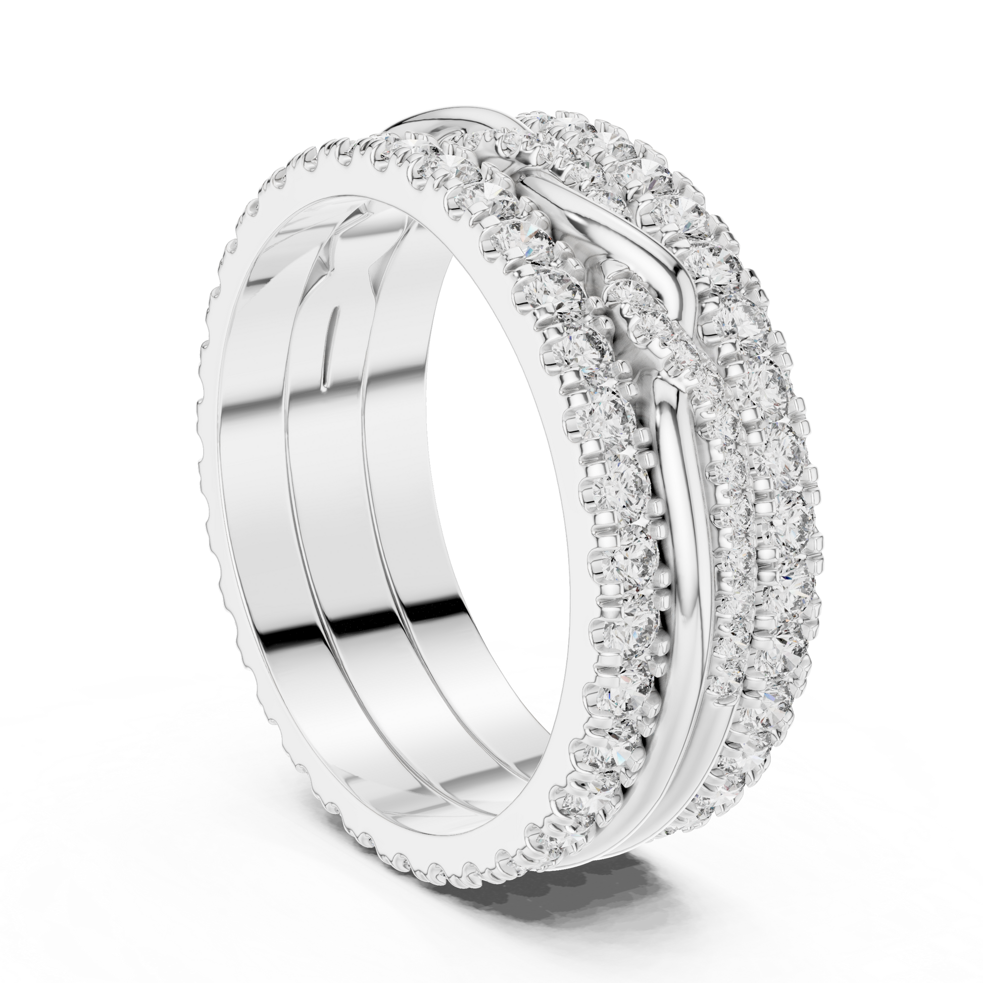 Round Cut Lab Grown Diamond Ring in Silver