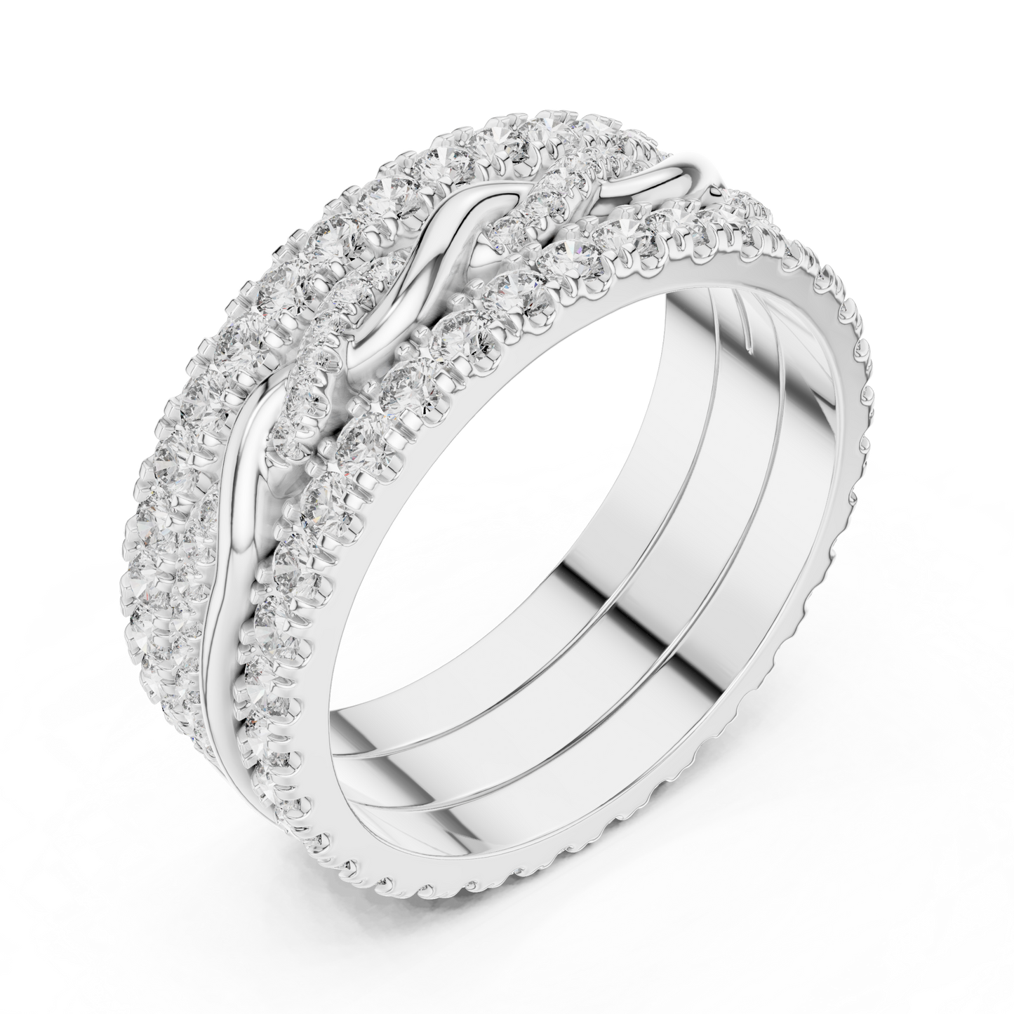 Round Cut Lab Grown Diamond Ring in Silver