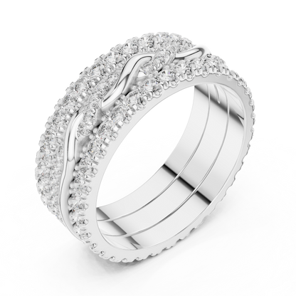 Round Cut Lab Grown Diamond Ring in Silver