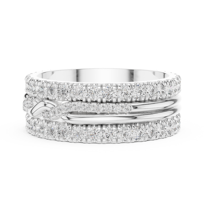 Round Cut Lab Grown Diamond Ring in White Gold