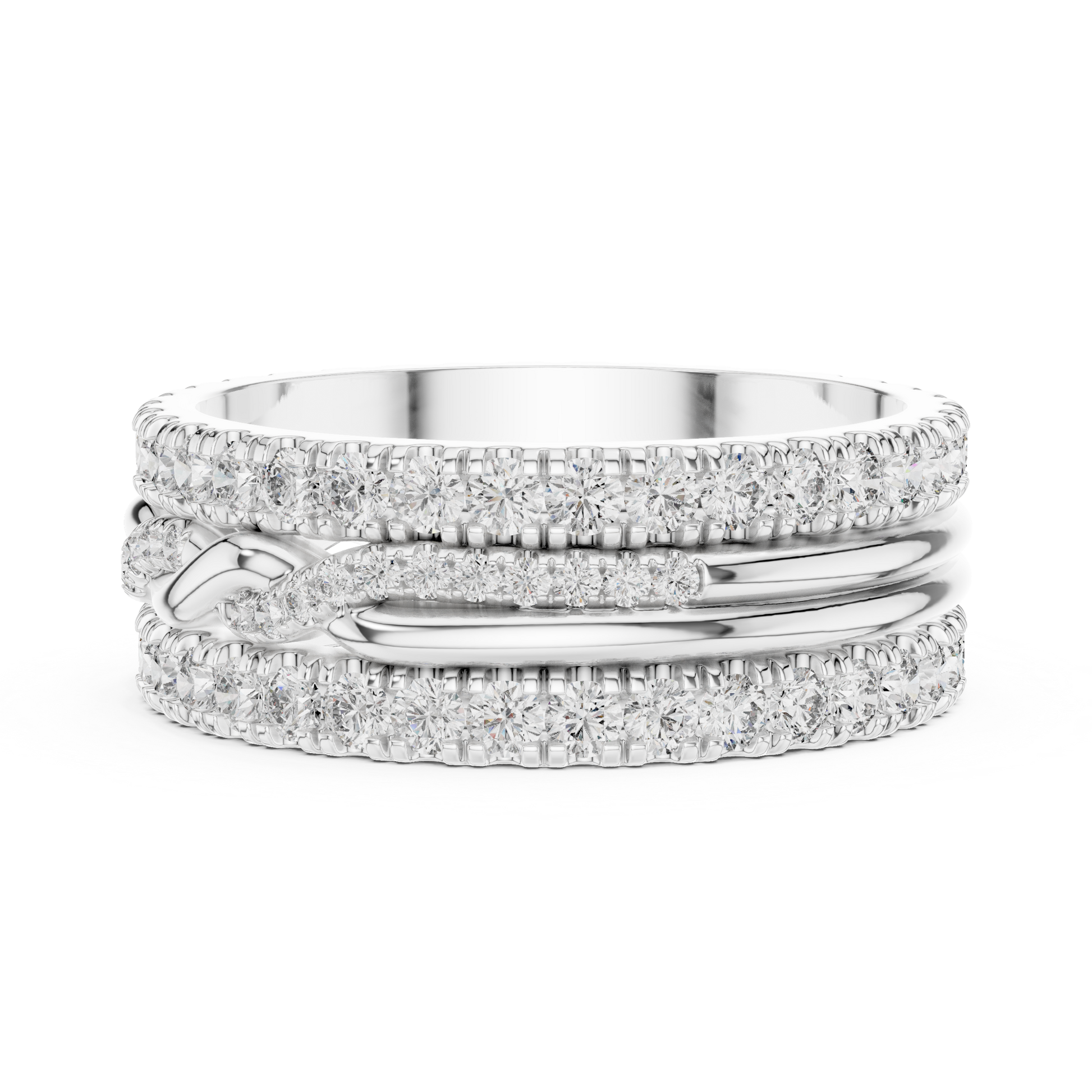 Round Cut Lab Grown Diamond Ring in Silver