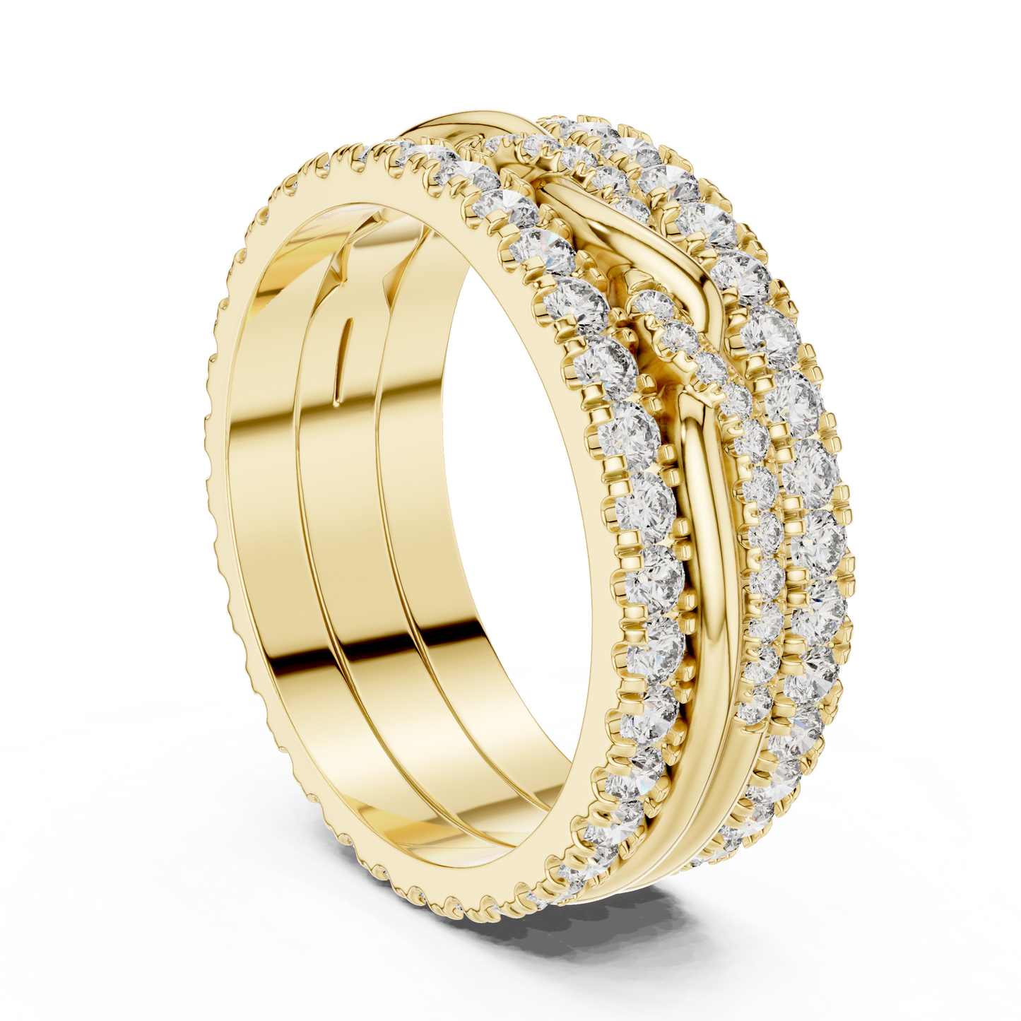 Round Cut Lab Grown Diamond Ring in Yellow Gold