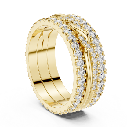 Round Cut Lab Grown Diamond Ring in Yellow Gold