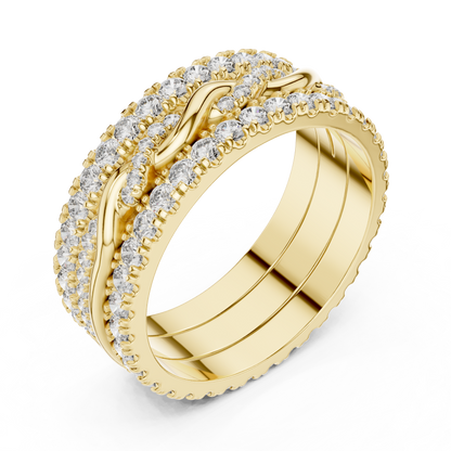 Round Cut Lab Grown Diamond Ring in Yellow Gold