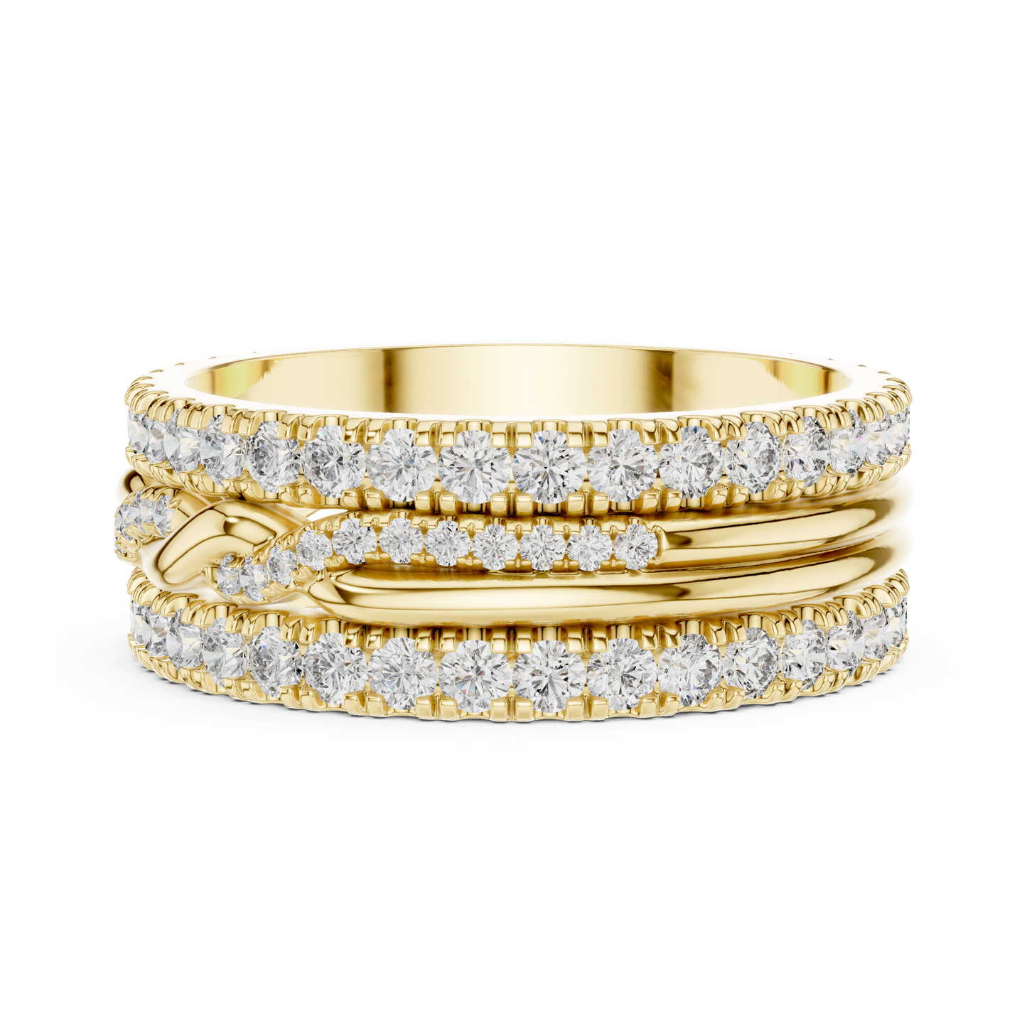 Round Cut Lab Grown Diamond Ring in Yellow Gold