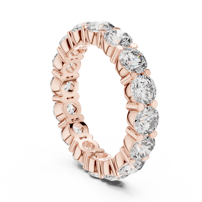 Round Cut Lab Grown Diamond Ring in Rose Gold