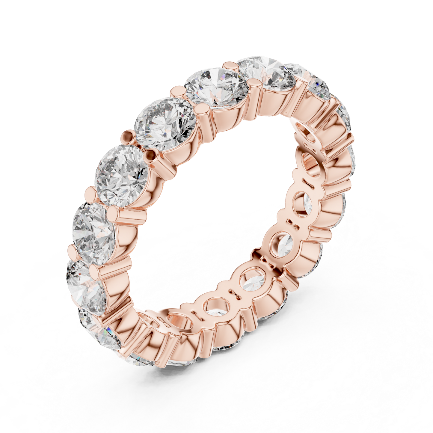Round Cut Lab Grown Diamond Ring in Rose Gold