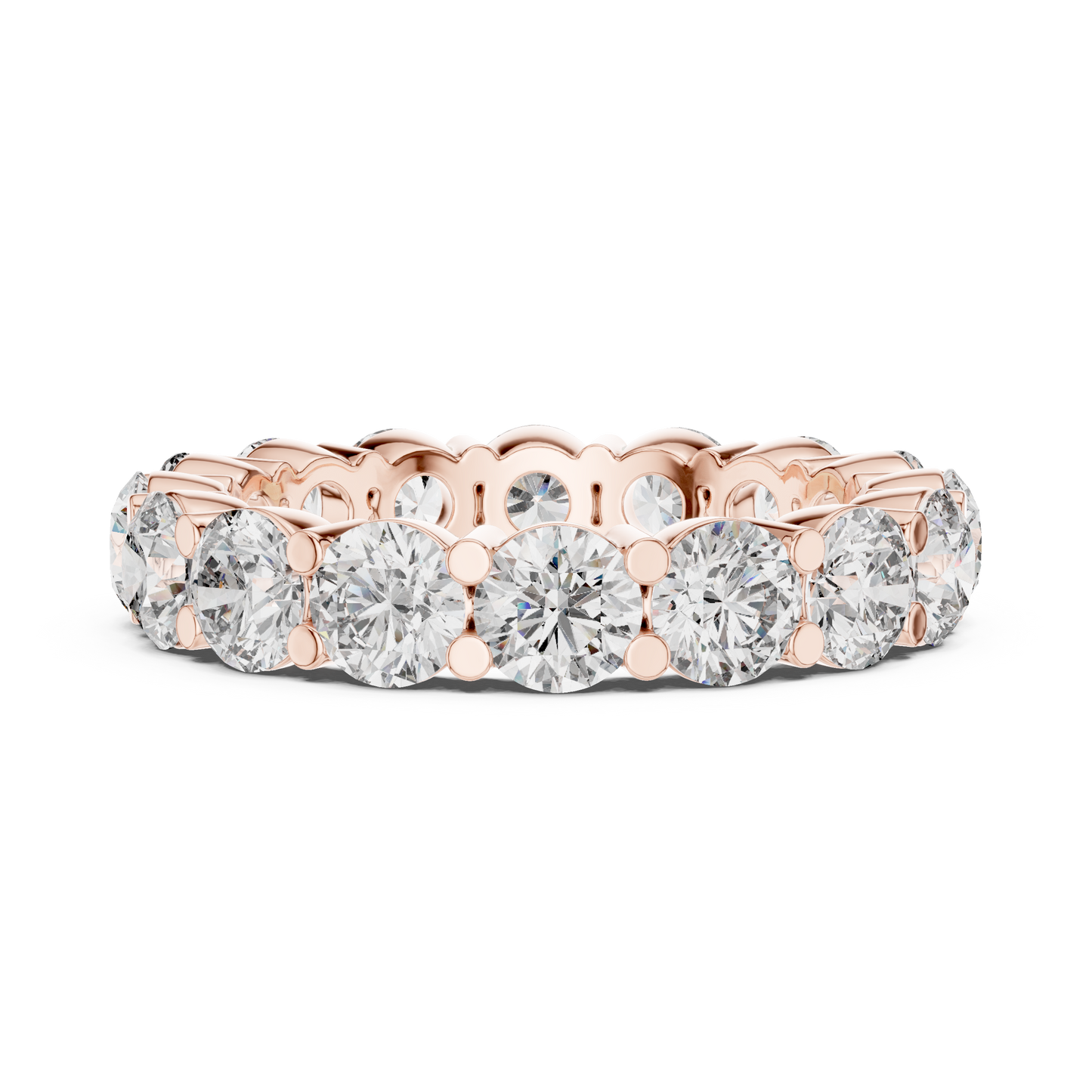 Round Cut Lab Grown Diamond Ring in Rose Gold