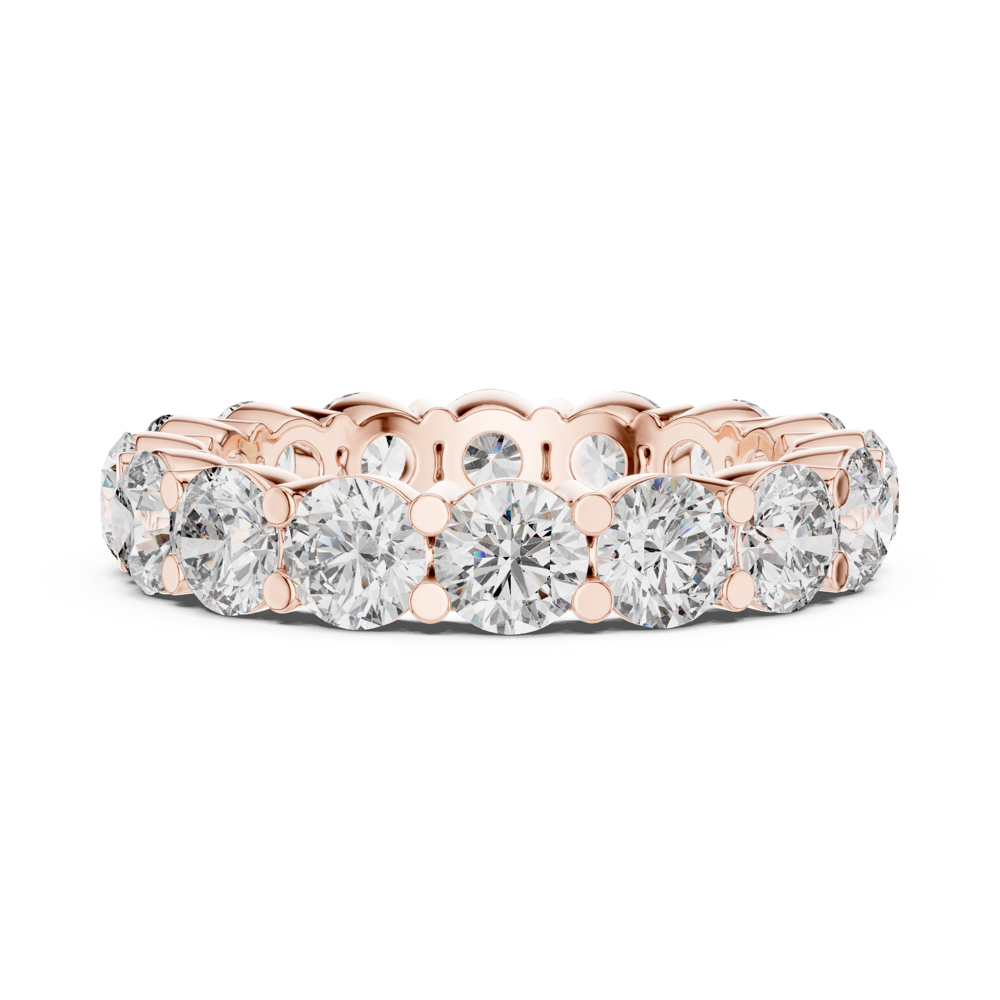 Round Cut Lab Grown Diamond Ring in Rose Gold