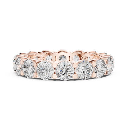 Round Cut Lab Grown Diamond Ring in Rose Gold