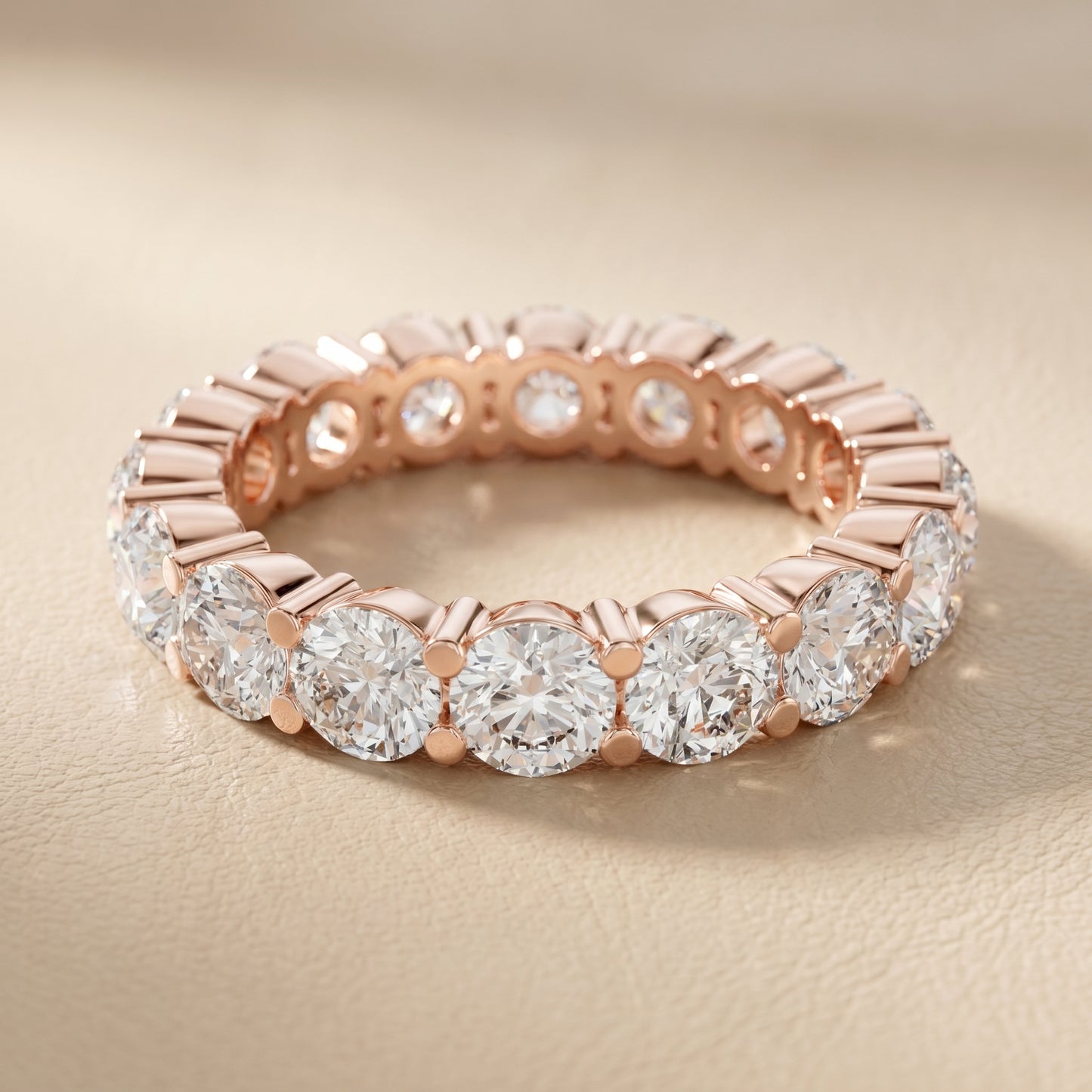 Round Cut Lab Grown Diamond Ring in Rose Gold