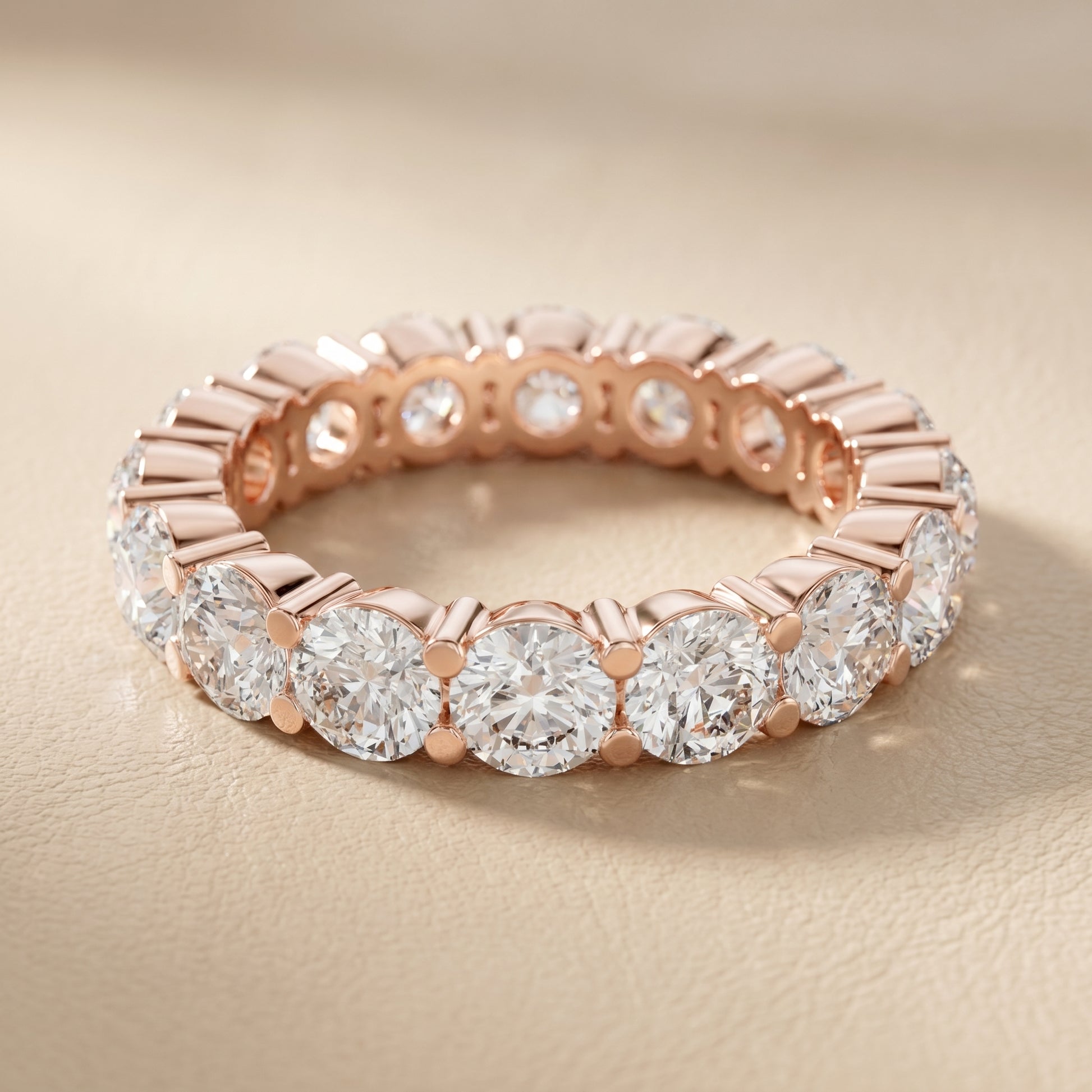 Round Cut Lab Grown Diamond Ring in Rose Gold