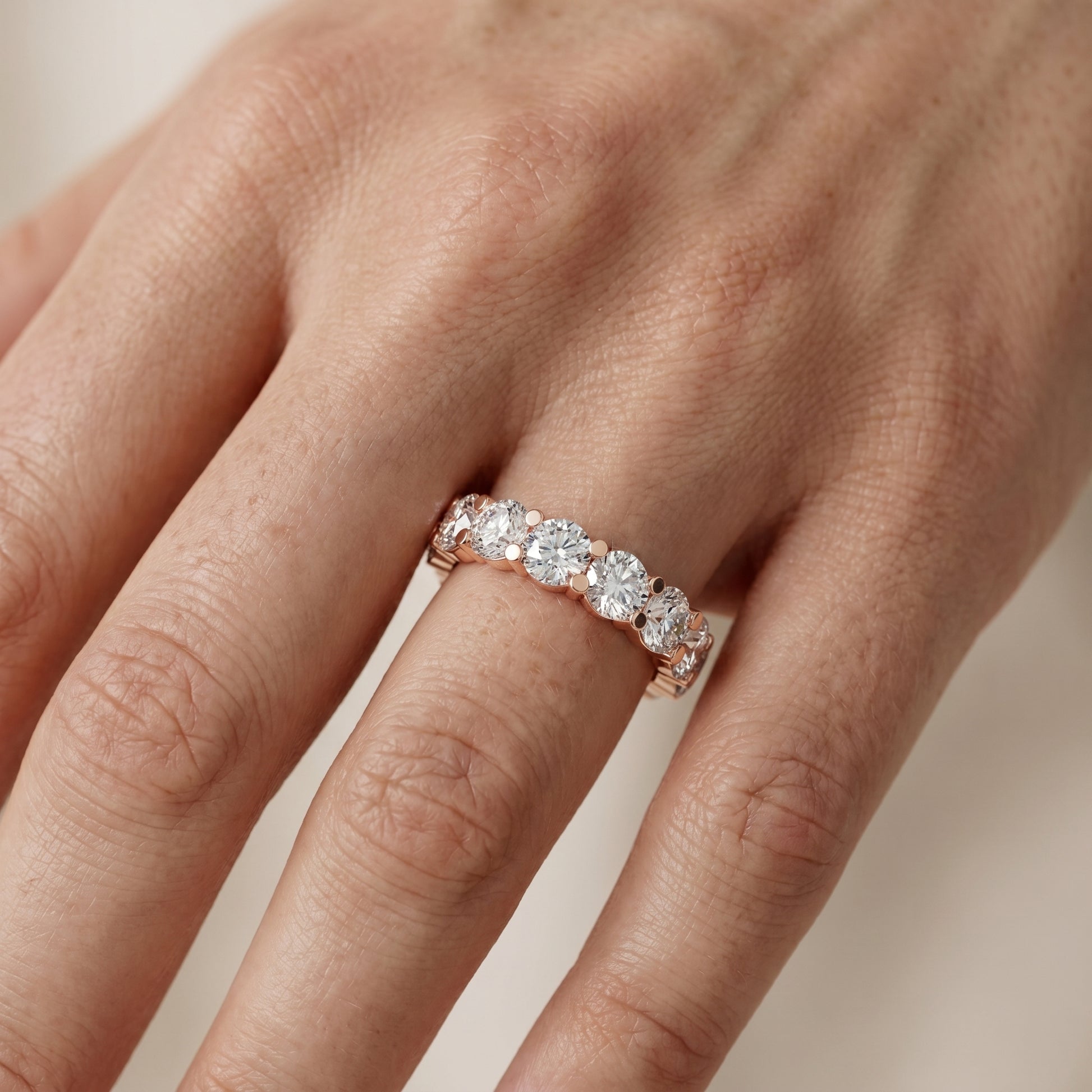 Round Cut Lab Grown Diamond Ring in Rose Gold