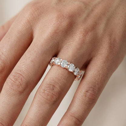 Round Cut Lab Grown Diamond Ring in Rose Gold
