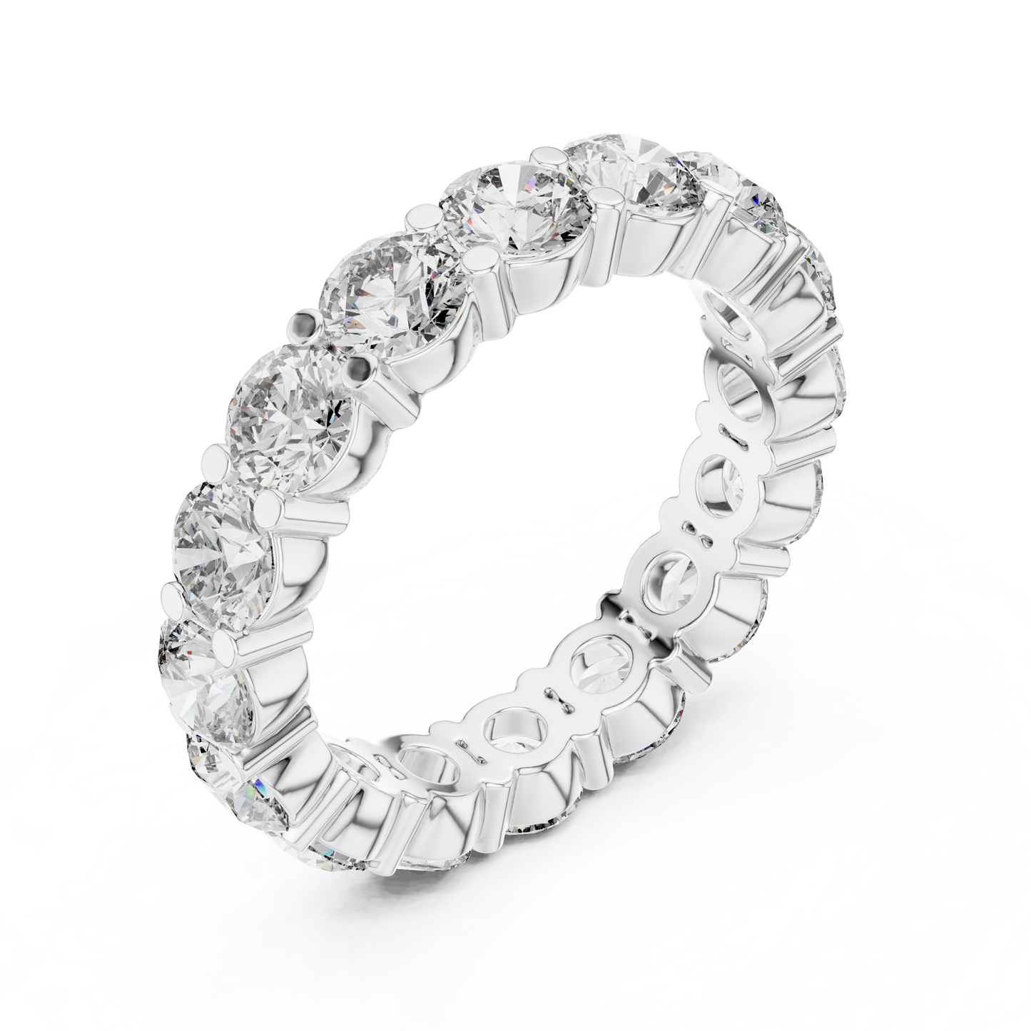 Round Cut Lab Grown Diamond Ring in Platinum