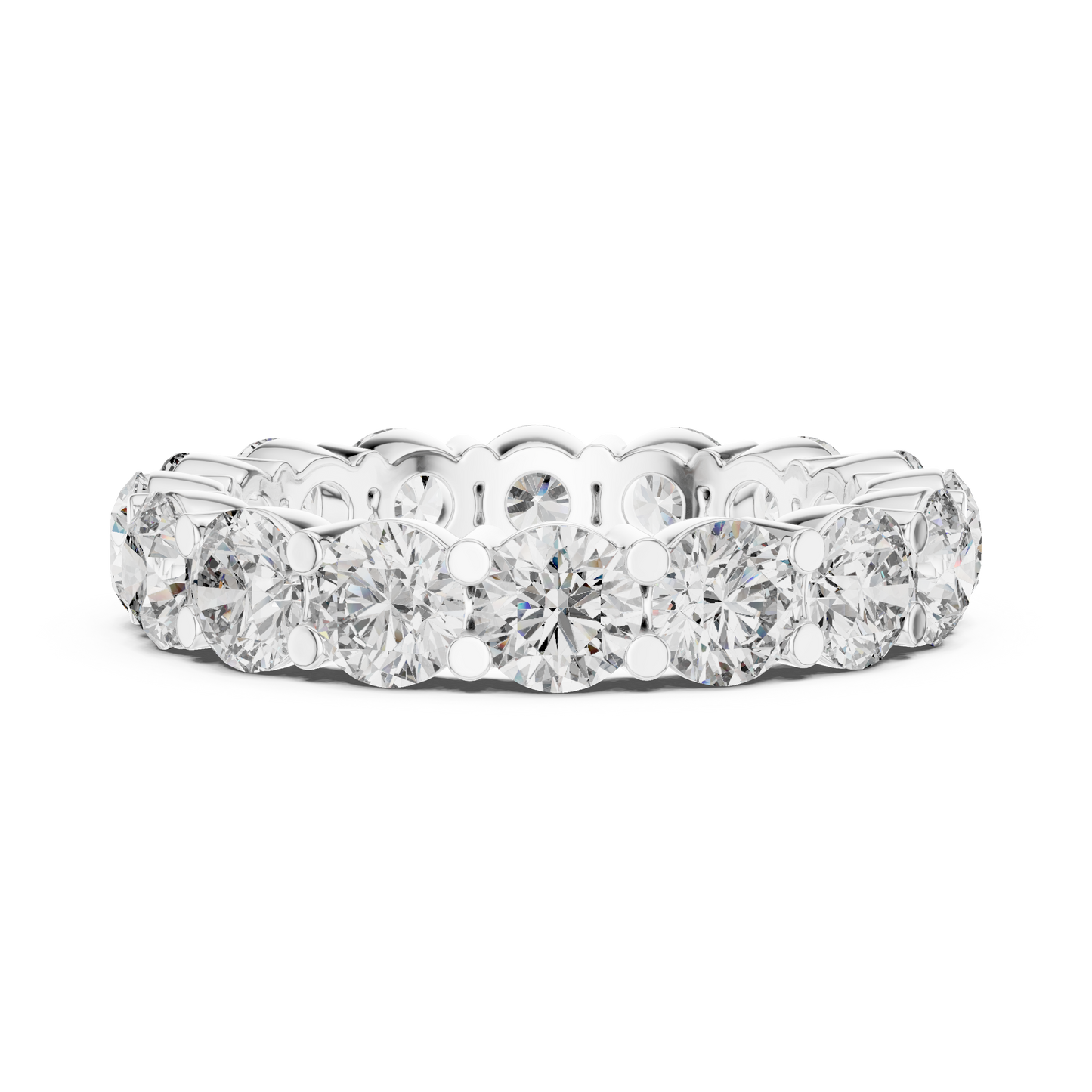 Round Cut Lab Grown Diamond Ring in White Gold