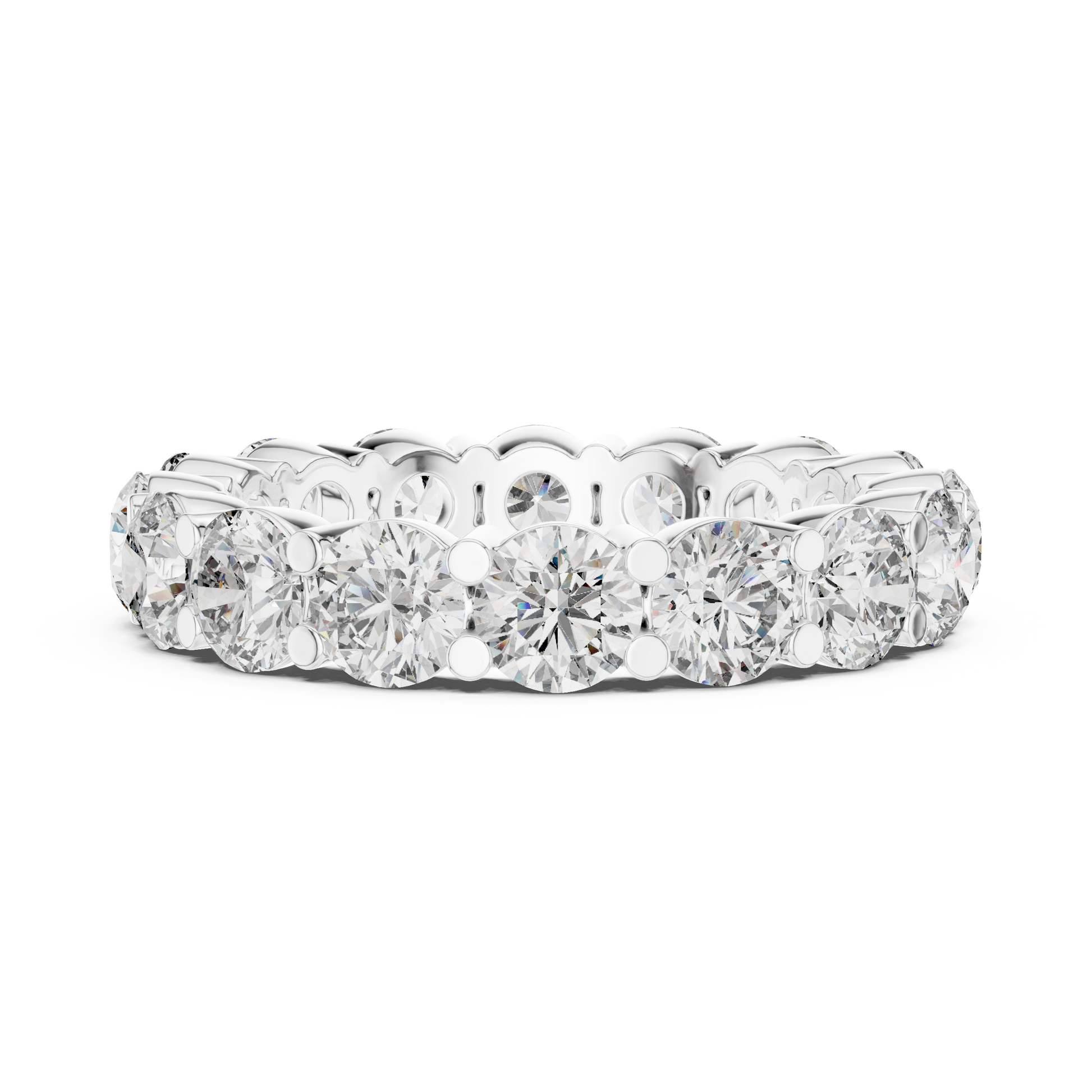 Round Cut Lab Grown Diamond Ring in White Gold