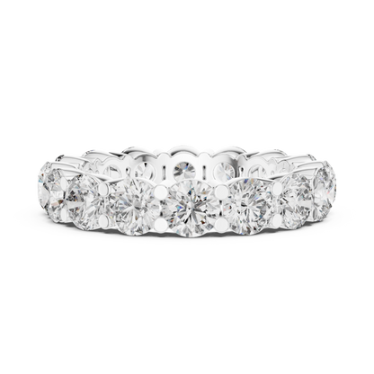 Round Cut Lab Grown Diamond Ring in White Gold