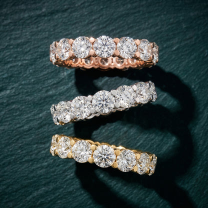 Round Cut Lab Grown Diamond Ring in Yellow Gold