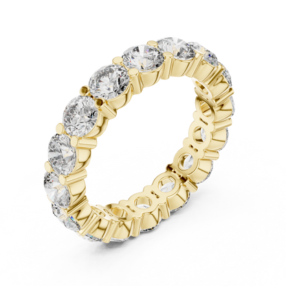 Round Cut Lab Grown Diamond Ring in Yellow Gold