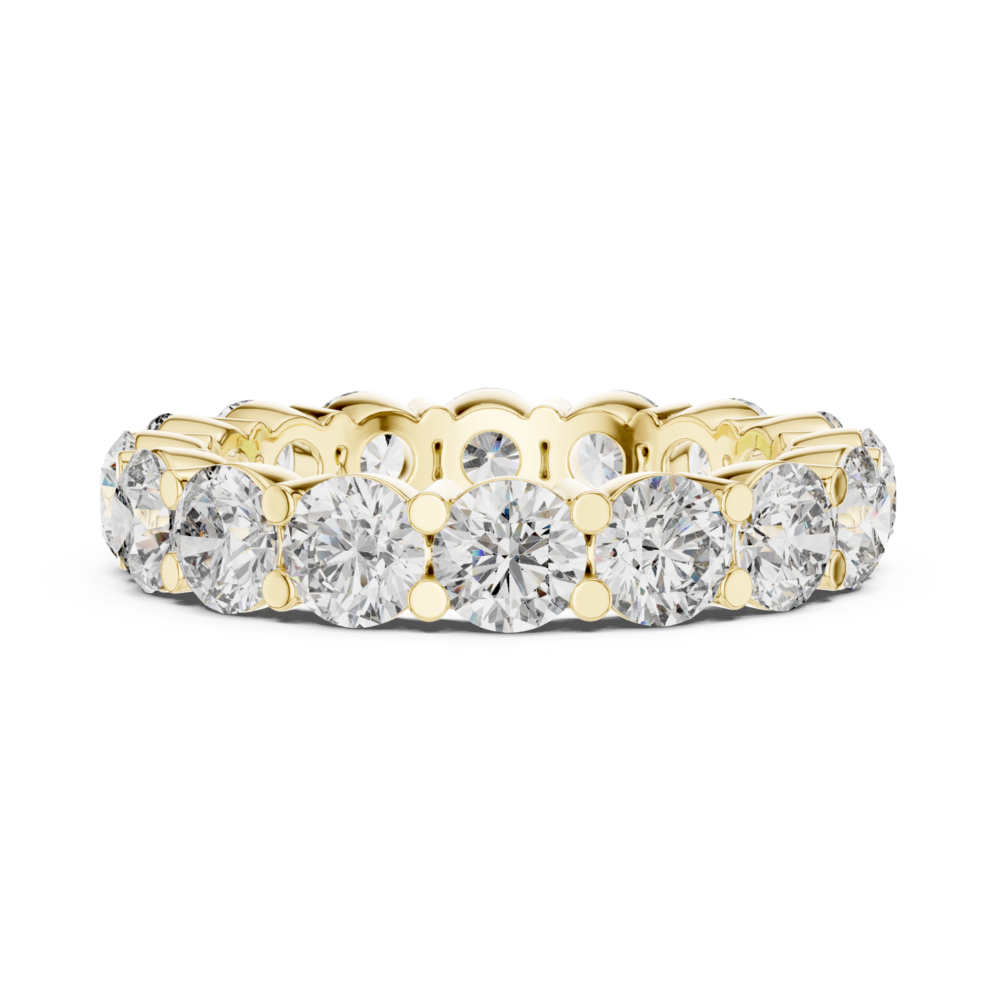 Round Cut Lab Grown Diamond Ring in Yellow Gold