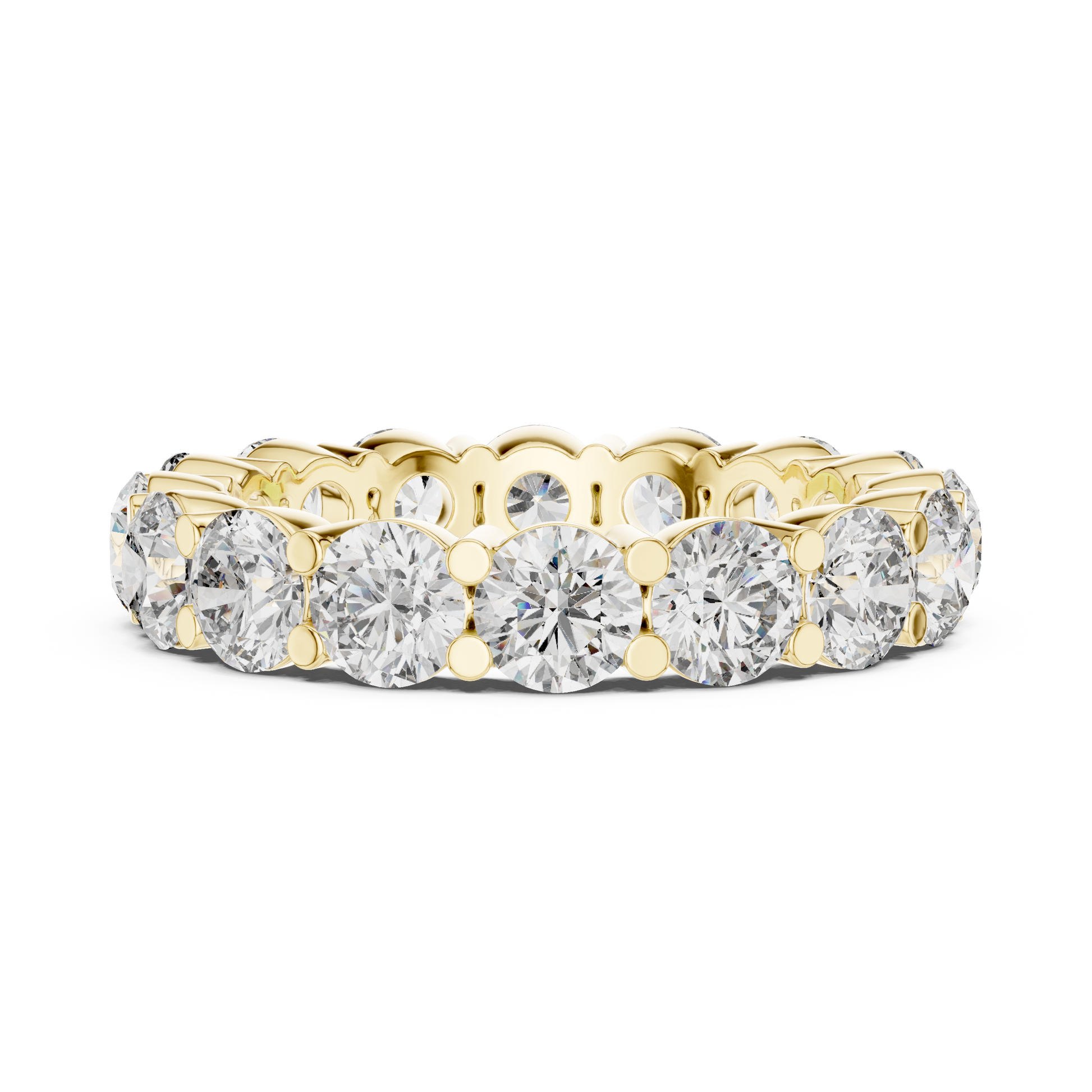 Round Cut Lab Grown Diamond Ring in Yellow Gold