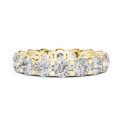 Round Cut Lab Grown Diamond Ring in Yellow Gold