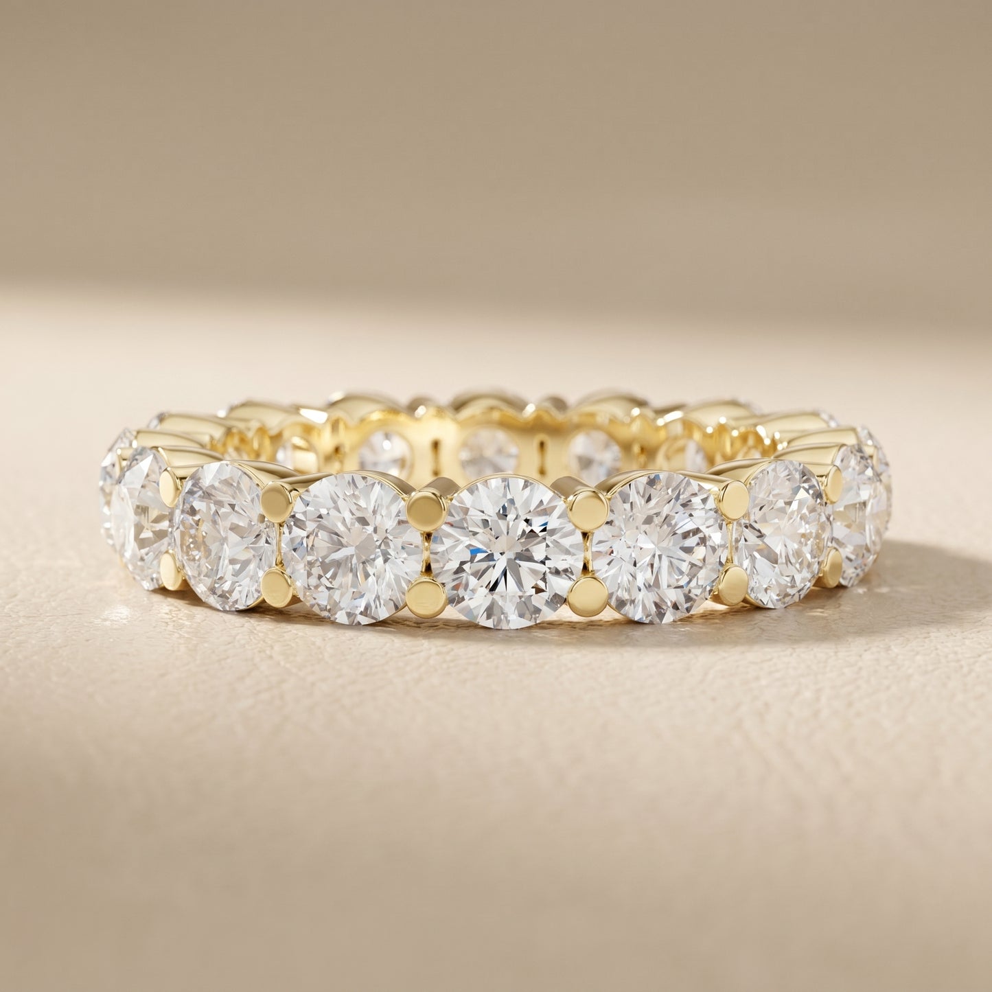 Round Cut Lab Grown Diamond Ring in Yellow Gold