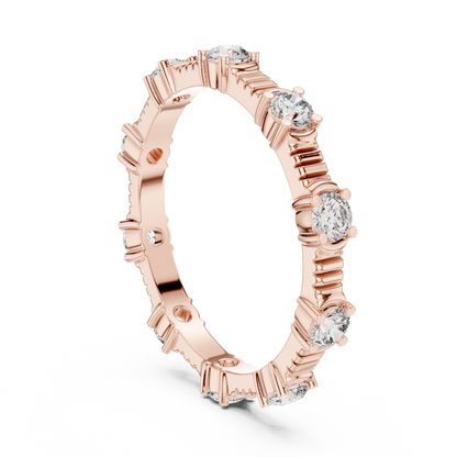 Round Cut Lab Grown Diamond Ring in Rose Gold