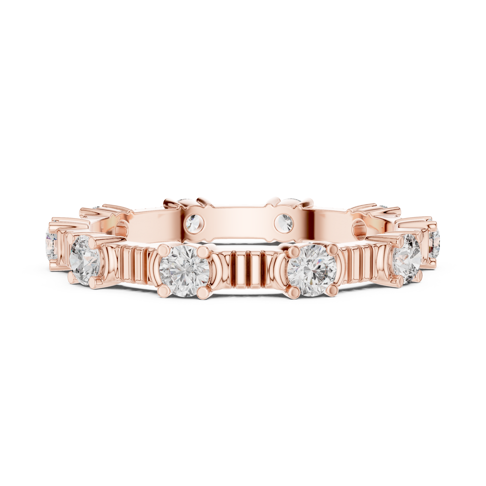 Round Cut Lab Grown Diamond Ring in Rose Gold