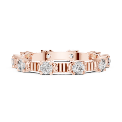 Round Cut Lab Grown Diamond Ring in Rose Gold