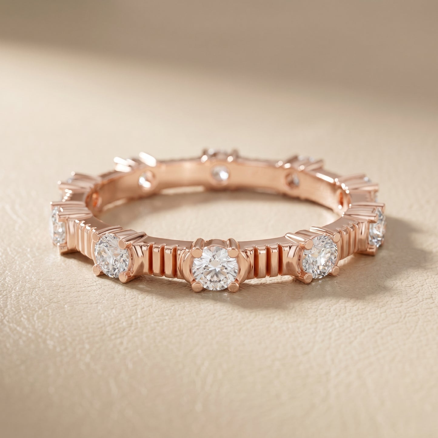 Round Cut Lab Grown Diamond Ring in Rose Gold