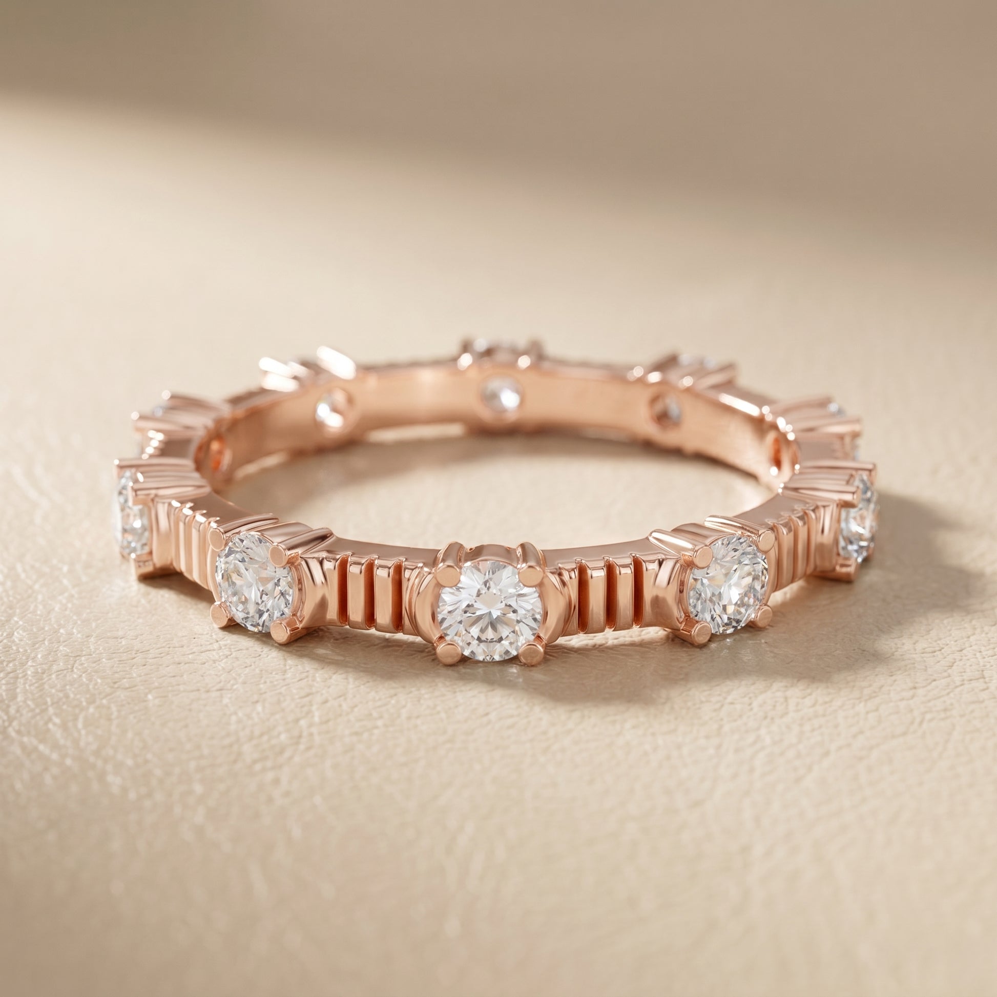 Round Cut Lab Grown Diamond Ring in Rose Gold