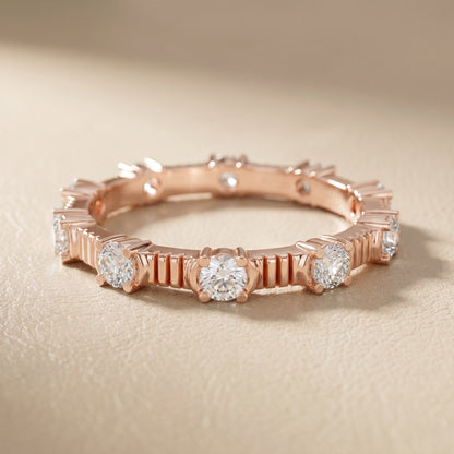 Round Cut Lab Grown Diamond Ring in Rose Gold