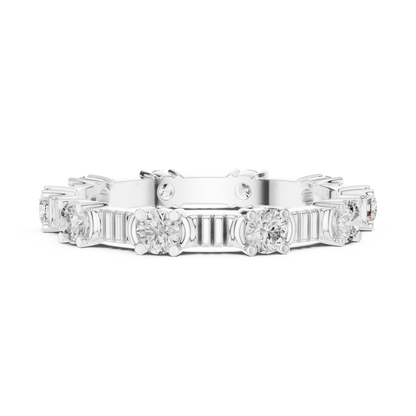 Round Cut Lab Grown Diamond Ring in Platinum
