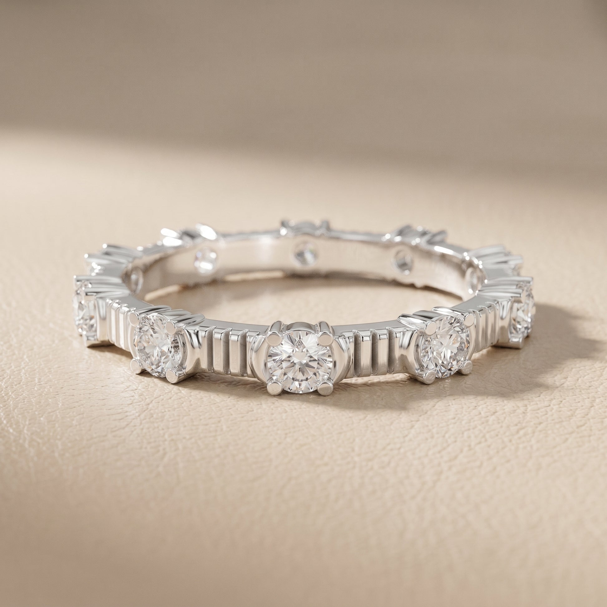 Round Cut Lab Grown Diamond Ring in Platinum