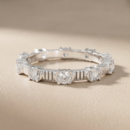Round Cut Lab Grown Diamond Ring in Platinum