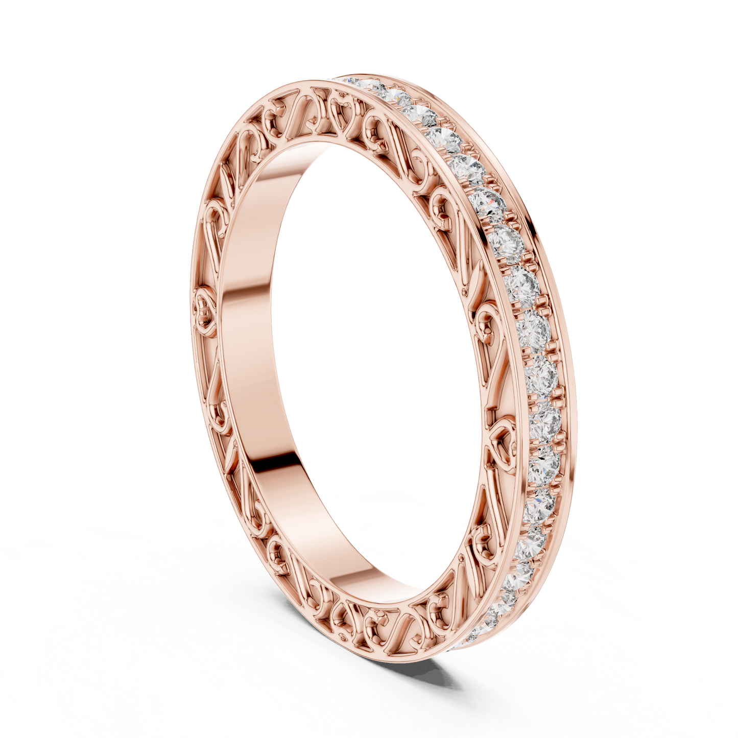 Round Cut Lab Grown Diamond Ring in Rose Gold