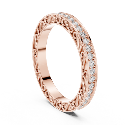 Round Cut Lab Grown Diamond Ring in Rose Gold