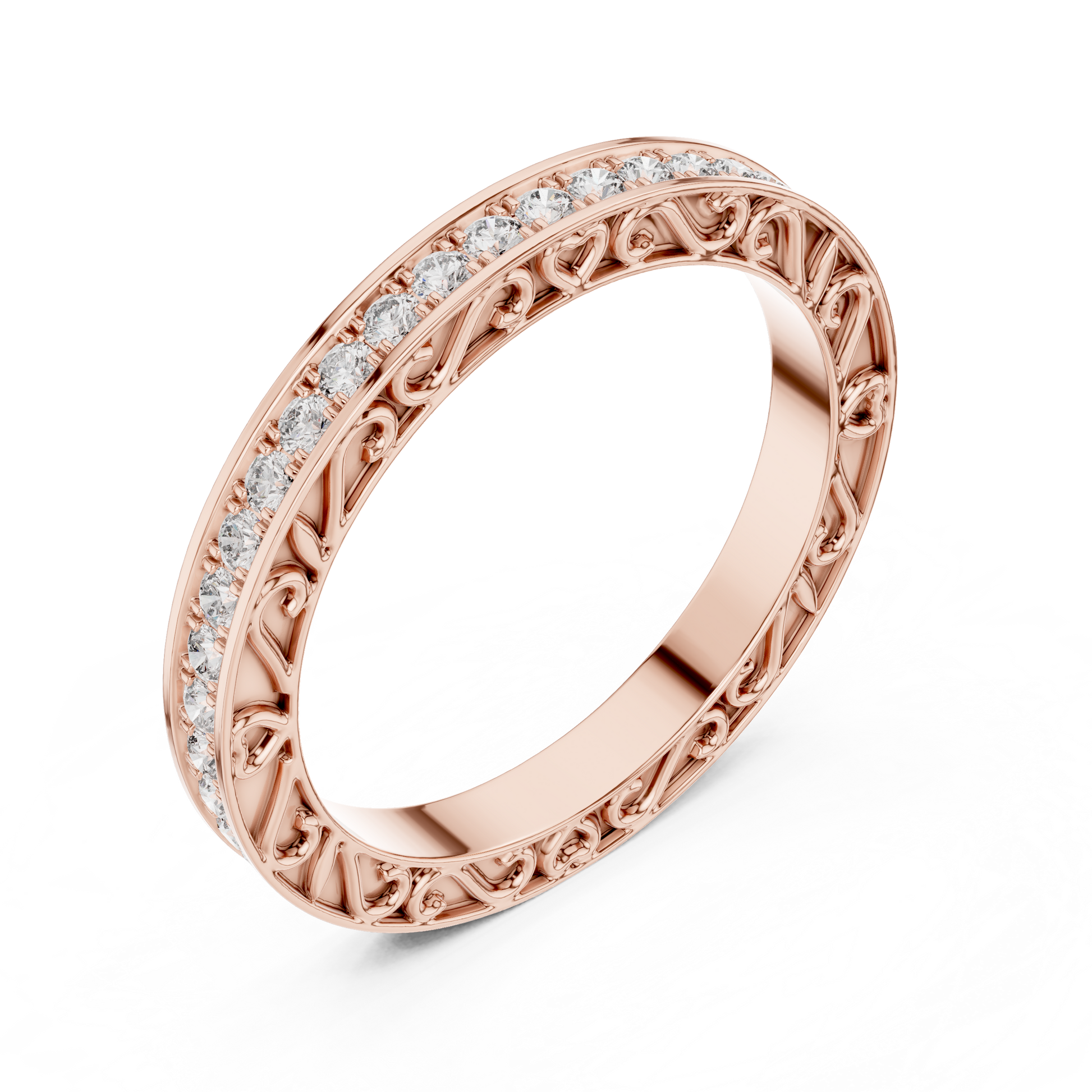 Round Cut Lab Grown Diamond Ring in Rose Gold
