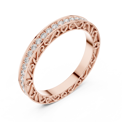 Round Cut Lab Grown Diamond Ring in Rose Gold