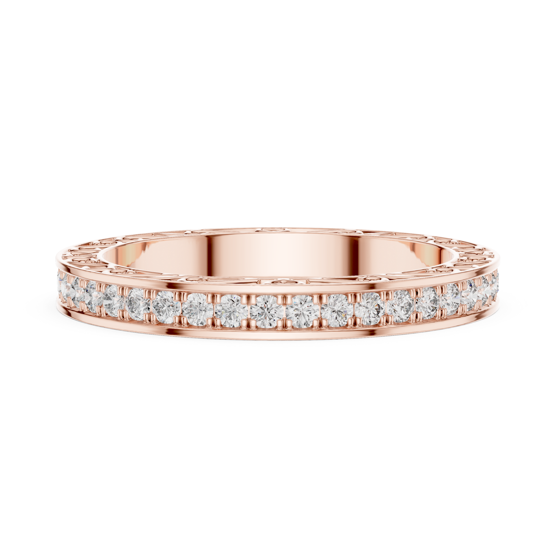 Round Cut Lab Grown Diamond Ring in Rose Gold