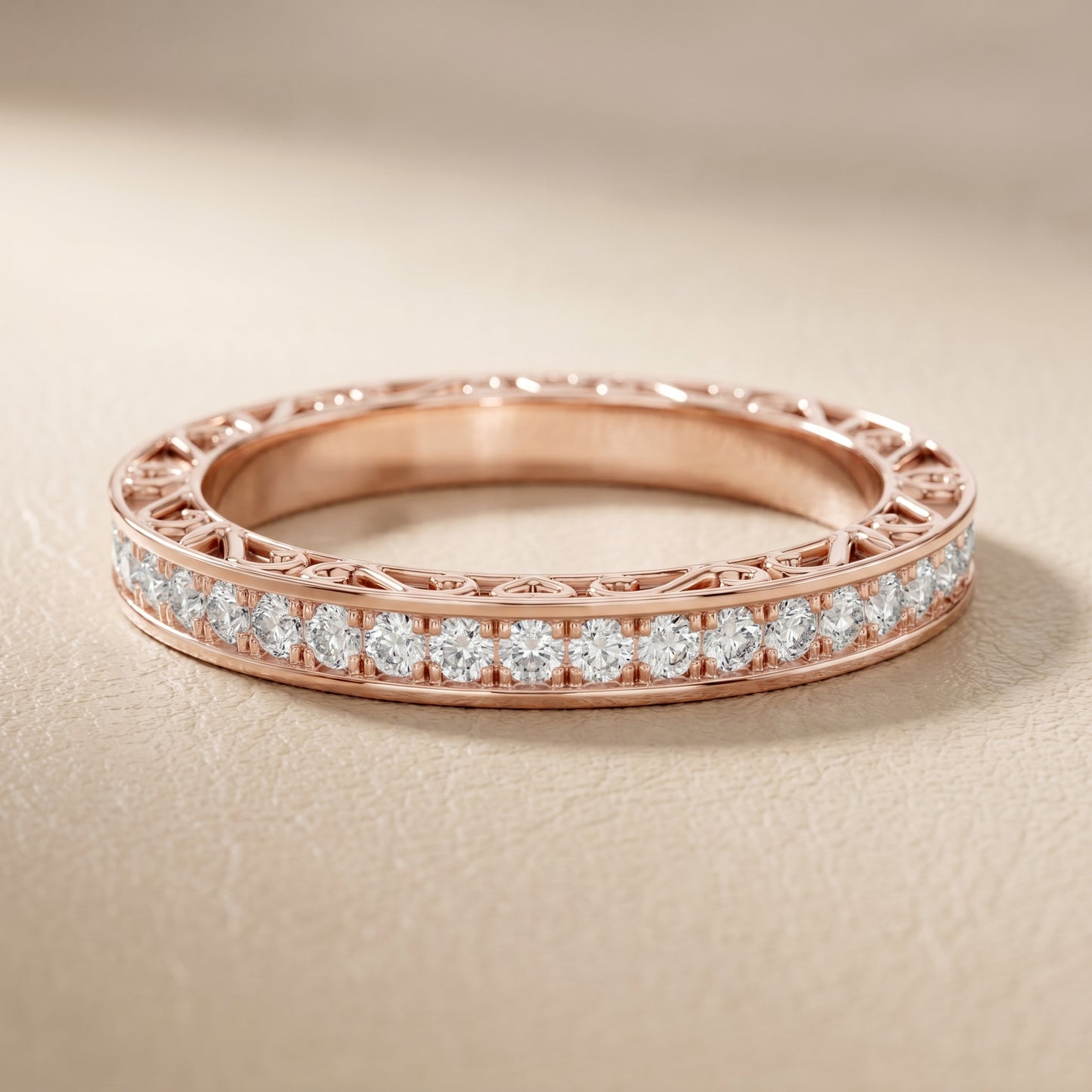 Round Cut Lab Grown Diamond Ring in Rose Gold
