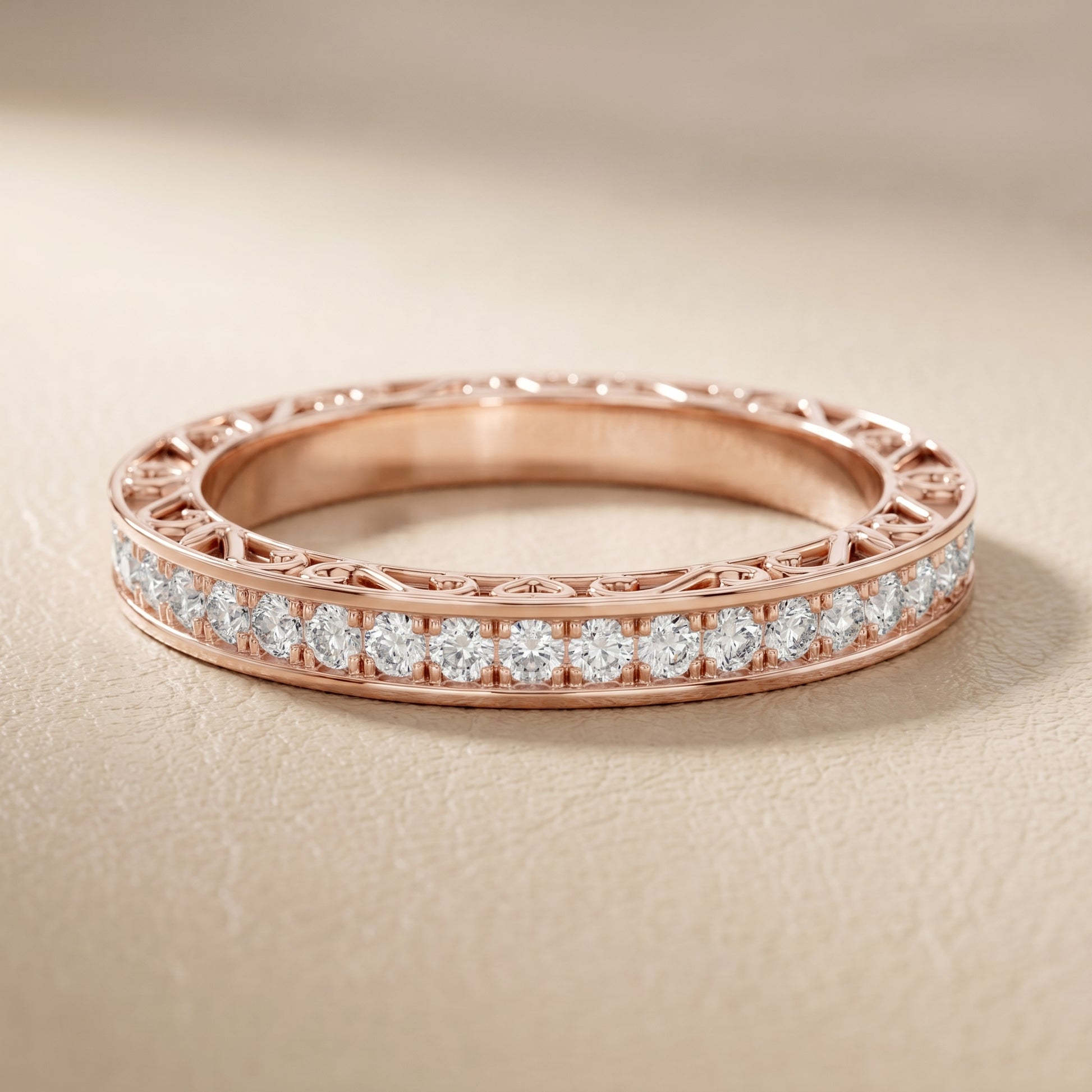 Round Cut Lab Grown Diamond Ring in Rose Gold