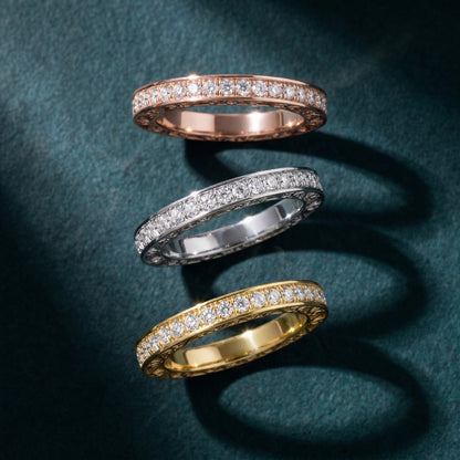 Round Cut Lab Grown Diamond Ring in White Gold